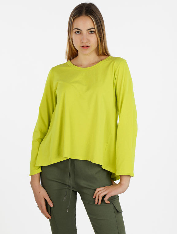 Wendy Trendy T-shirt manica lunga donna in cotone T-Shirt Manica Lunga donna Verde taglia Unica