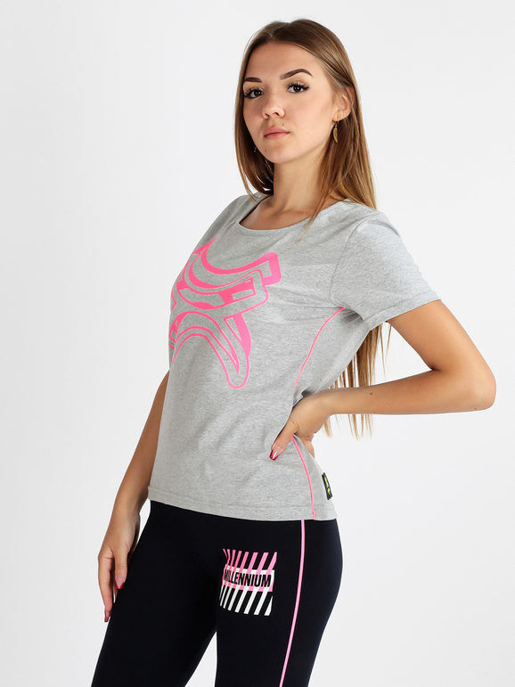 Millennium T-shirt sportiva donna manica corta T-Shirt Manica Corta donna Grigio taglia XL