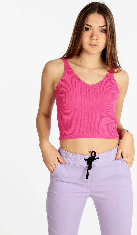 Solada Top cropped donna in maglia Tops donna Fucsia taglia Unica