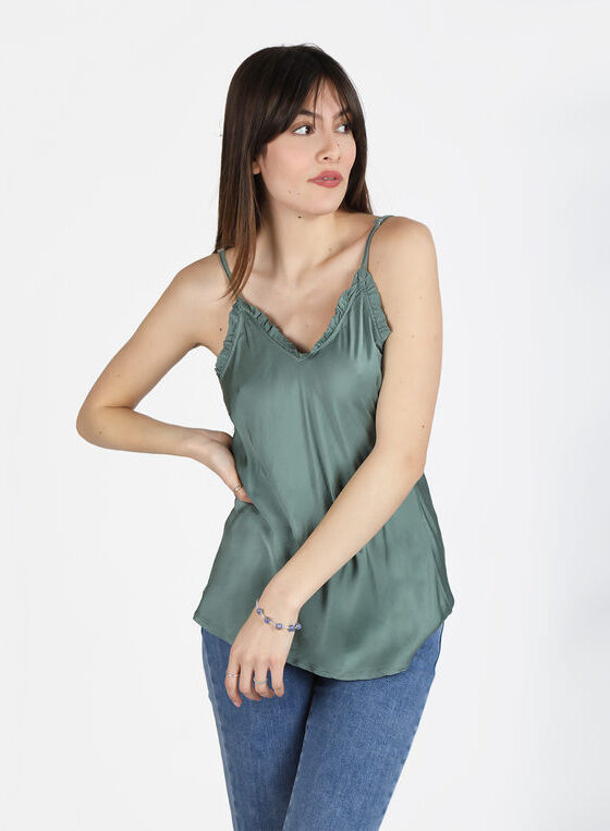 hdl milano Top donna con scollo a V Tops donna Verde taglia Unica