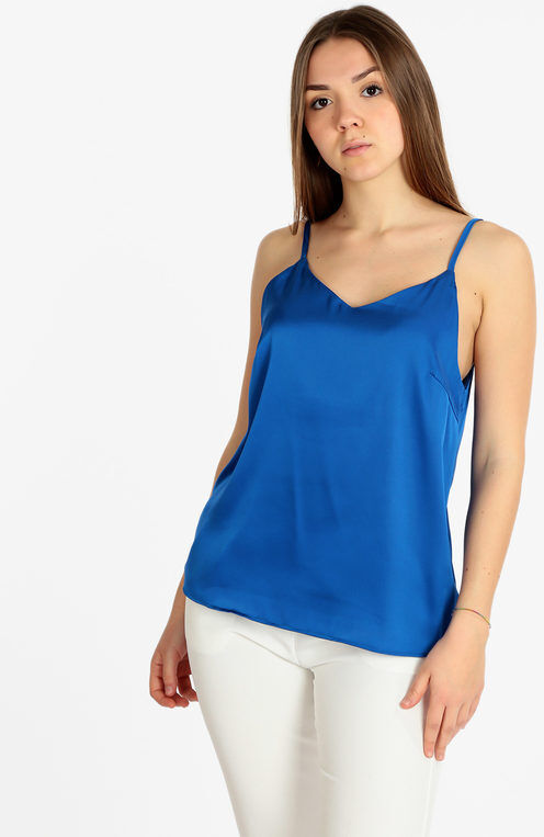 Sweet Top donna effetto seta Tops donna Blu taglia S