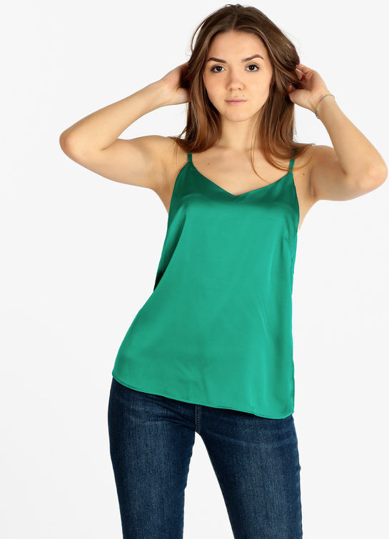 Sweet Top donna effetto seta Tops donna Verde taglia L