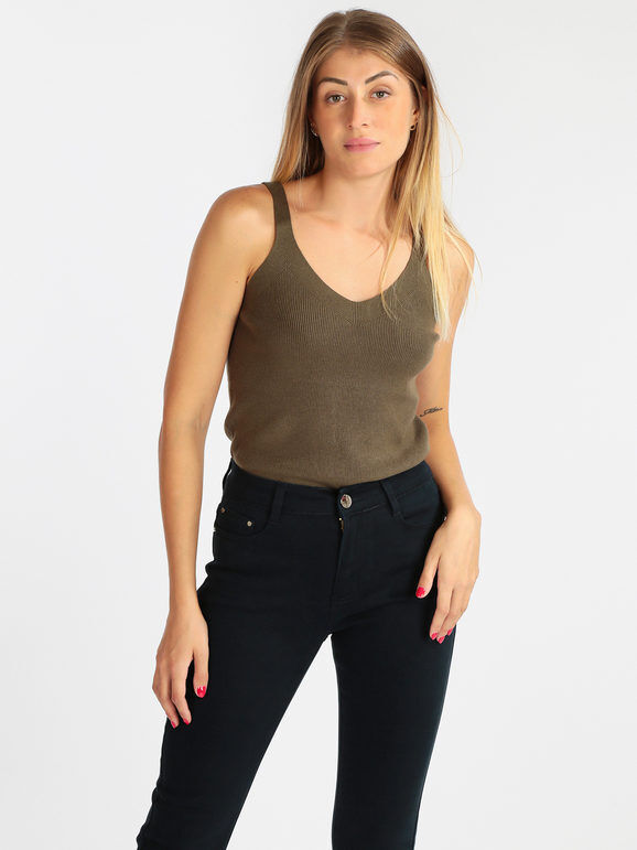 Louise Orop Top donna in maglia Tops donna Verde taglia M/L