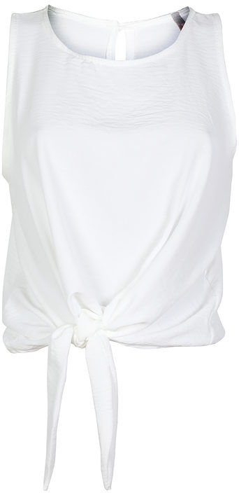 Daystar Top donna smanicato con nodo Bluse donna Bianco taglia Unica