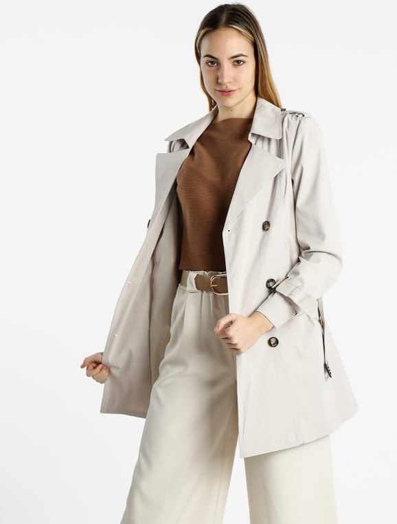 Monte Cervino Trench da donna a doppiopetto con cintura Trench donna Beige taglia S