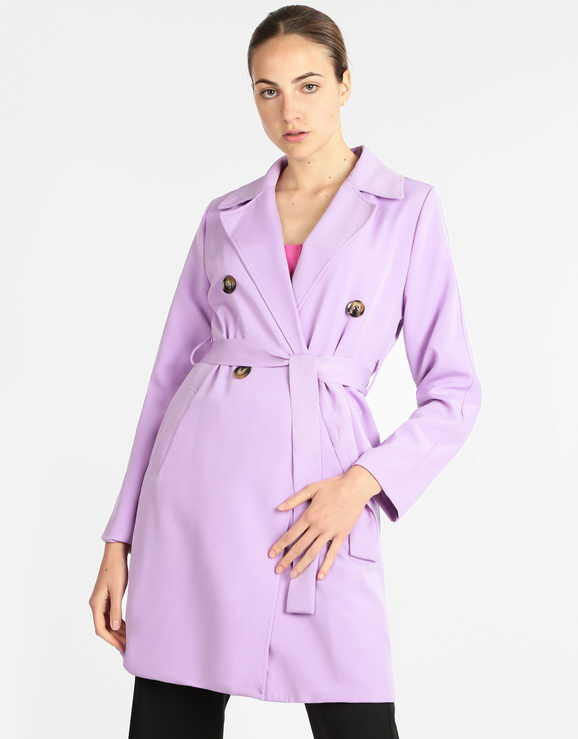 Solada Trench leggero donna con cintura Trench donna Viola taglia Unica