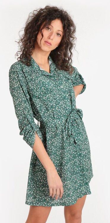 Made In Italy Vestito camicia manica lunga con stelle Abiti donna Verde taglia Unica