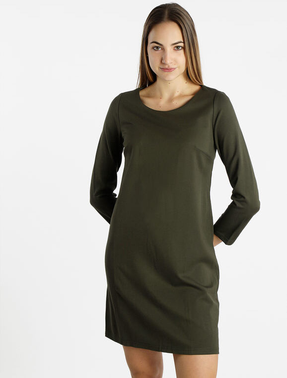 Sweet Vestito da donna a maniche lunghe in tinta unita Abiti donna Verde taglia L