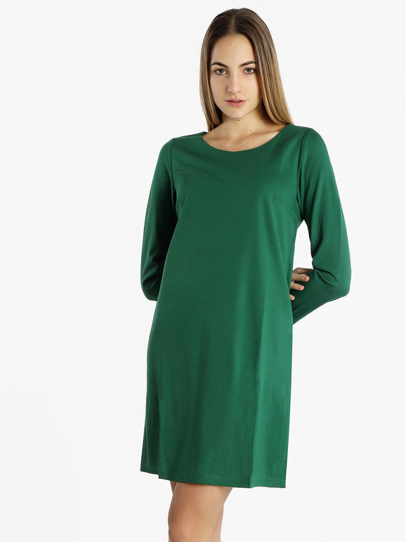 Sweet Vestito da donna a maniche lunghe in tinta unita Abiti donna Verde taglia XL