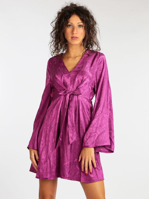 ghisleri Vestito midi con maniche a campana Vestiti donna Fucsia taglia Unica