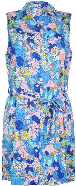 Solada Vestito scamiciato donna a fiori Vestiti donna Blu taglia L/XL