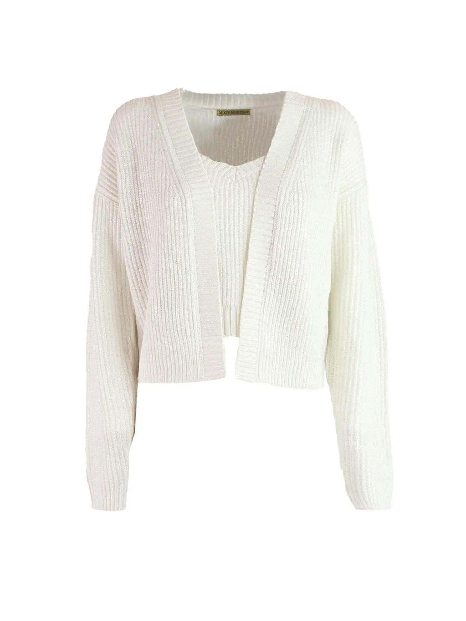 Denny Rose Jeans Cardigan Donna Colore Bianco BIANCO S