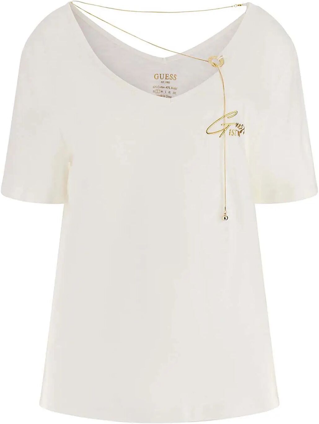 Guess T-shirt Donna Colore Crema CREMA L