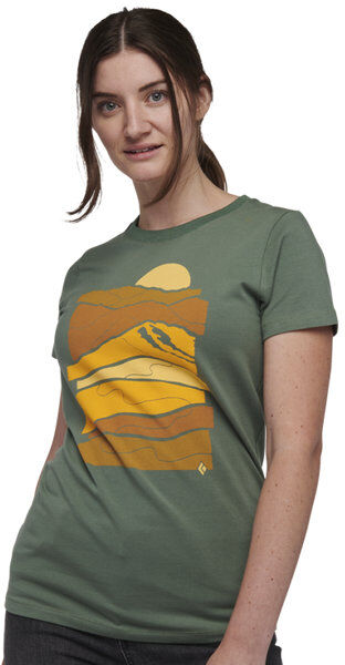 Black Diamond W Leveled Landscape SS - T-shirt- donna Green XL