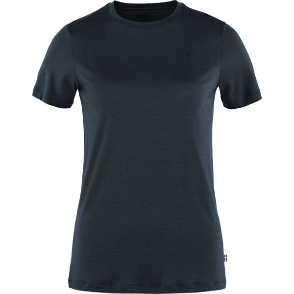 Fjällräven Abisko Wool SS W - T-shirt - donna Dark Blue XS