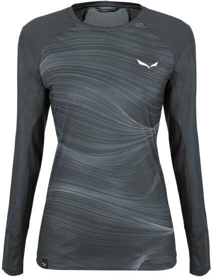 Salewa Seceda Dry W L/S - maglia maniche lunghe - donna Black/Light Grey I44 D38