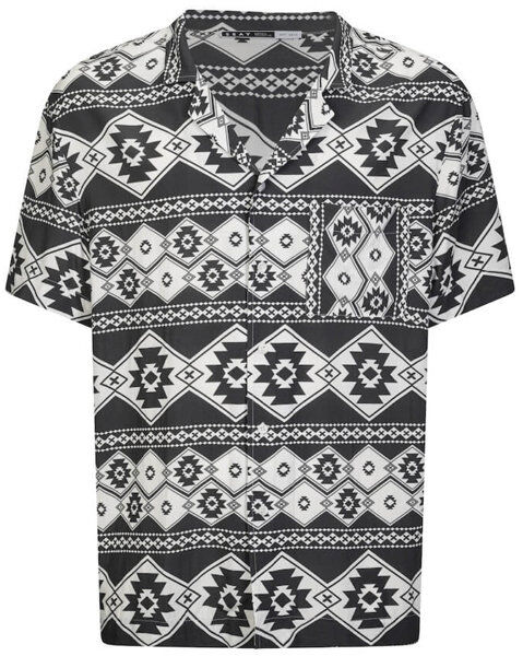 Seay BBQ - camicia a maniche corte - unisex Black/White L