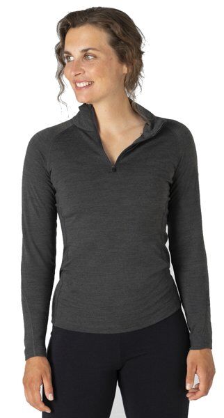 Super.Natural W Base 1/4 Zip 230 - maglia a maniche lunghe con zip - donna Dark Grey XL