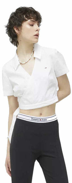 Tommy Jeans Poplin Wrap W - camicia a maniche corte - donna White S