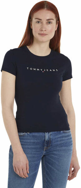 Tommy Jeans Slim Linear W - T-shirt - donna Dark Blue XS