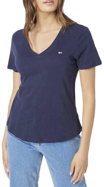 Tommy Jeans Slim Soft V Neck - T-shirt - donna Dark Blue L