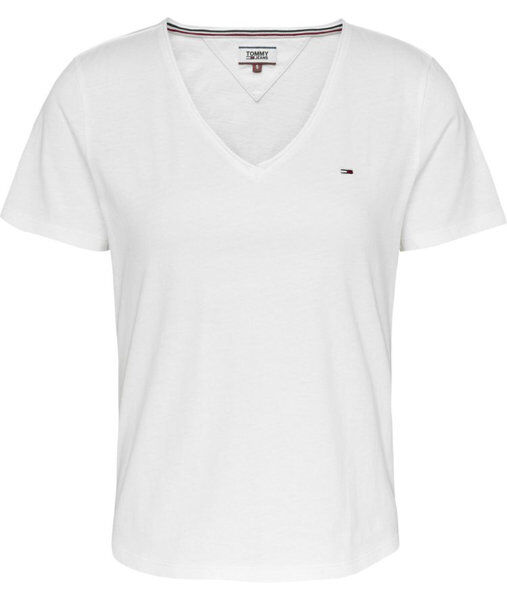 Tommy Jeans Slim Soft V Neck - T-shirt - donna White S