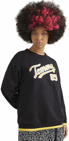 Tommy Jeans W Relaxed Collegiate 85 Crew - felpa - donna Black S