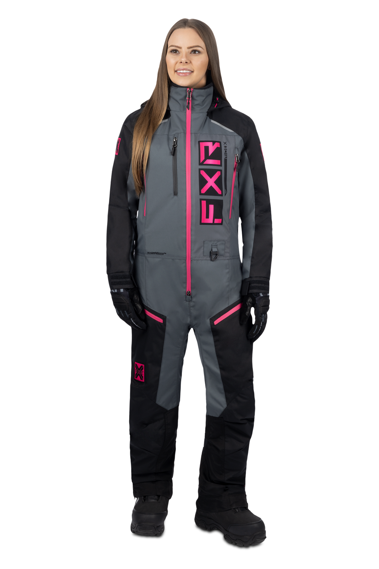 FXR Tuta Donna  Recruit Lite Nero-Carbone-Fucsia