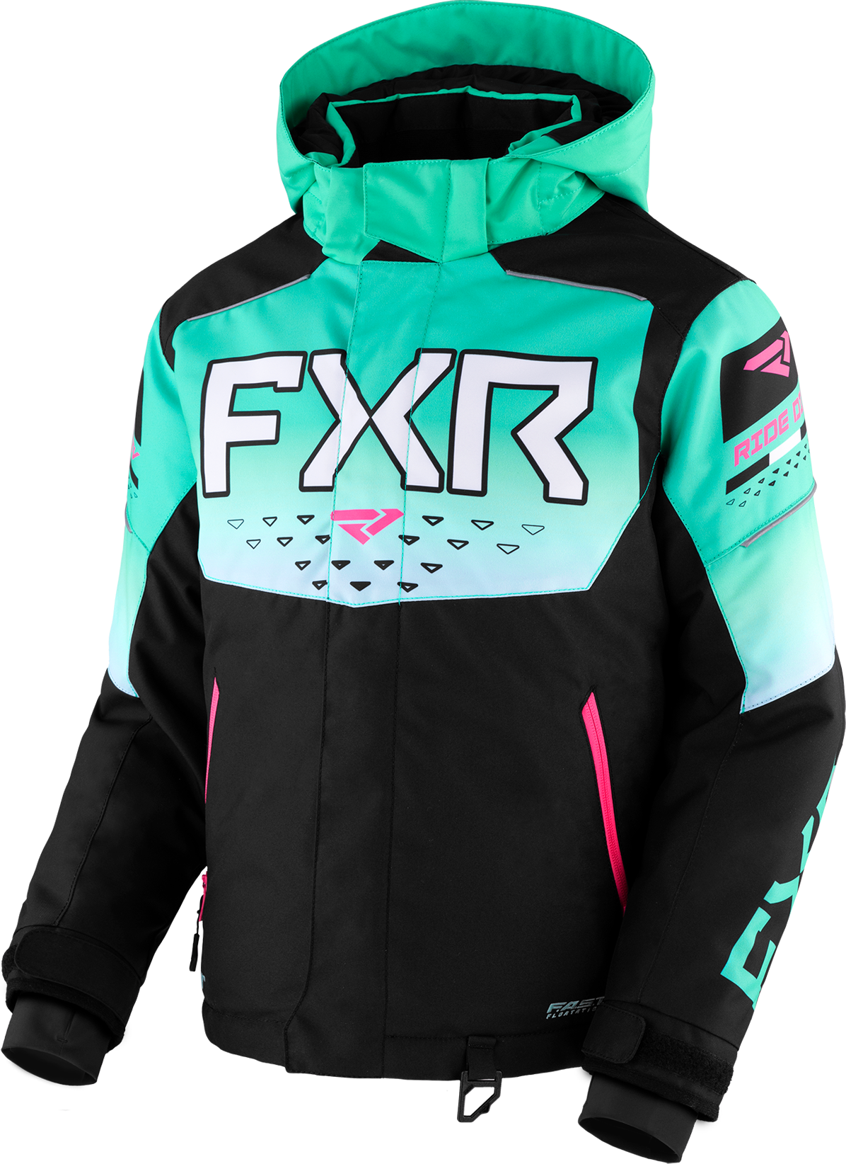 FXR Giacca Snow Donna  Helium Nero-Menta Sfumato-Rosa Elettrica