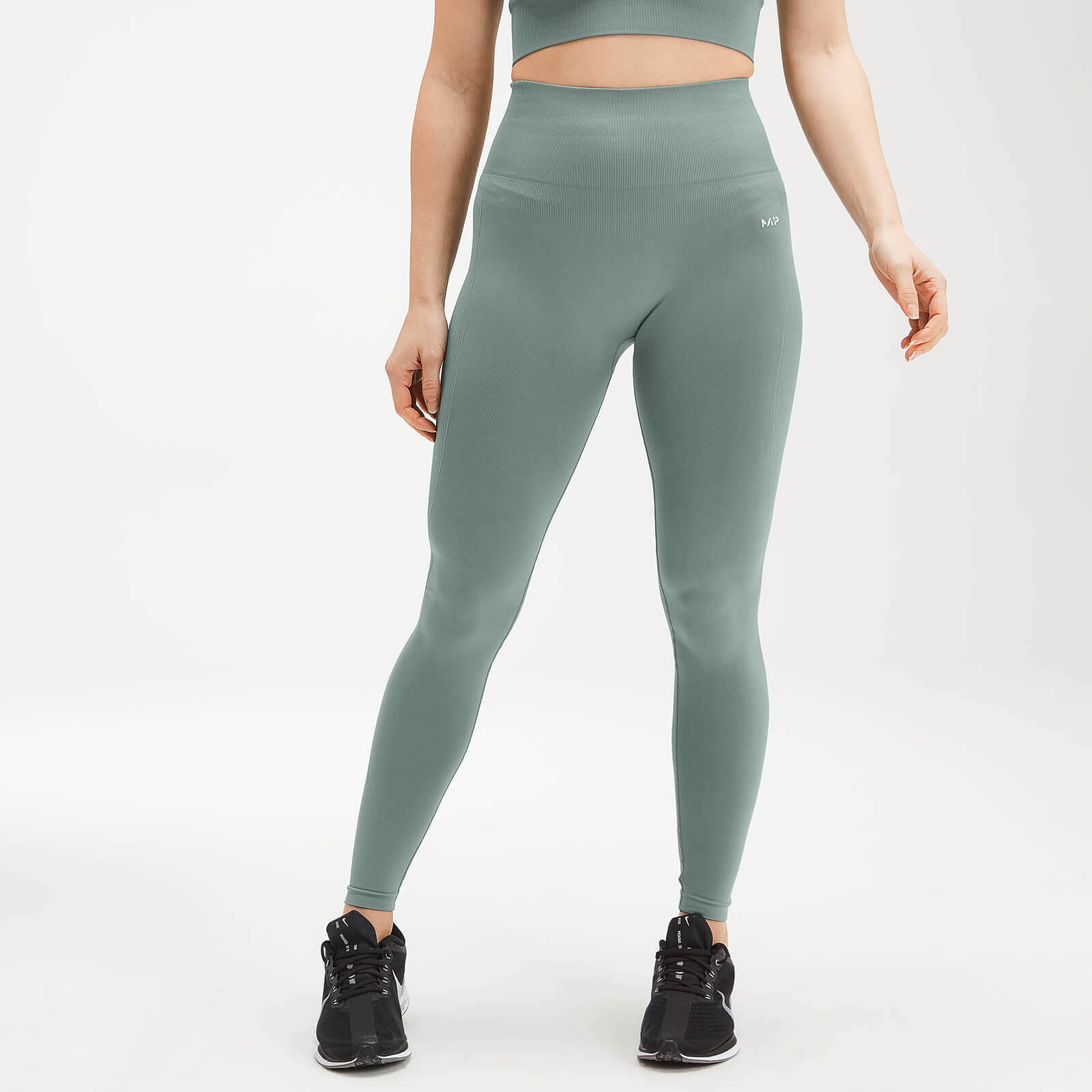 Mp Women's Shape Seamless Ultra Leggings - Washed Green - L