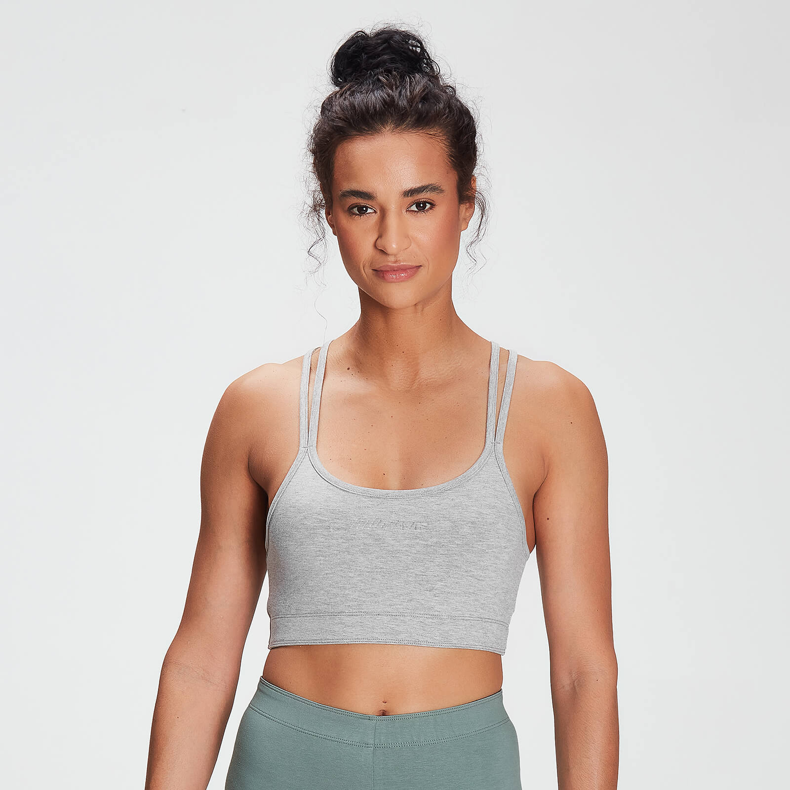 Mp Women's Tonal Graphic Bra - Grey Marl - S