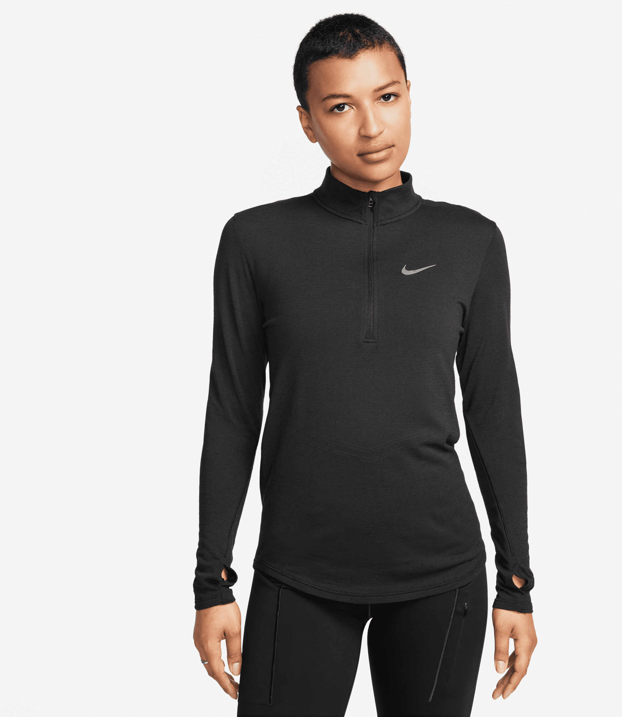 nike maglia da running a manica lunga in lana  dri-fit swift – donna - nero