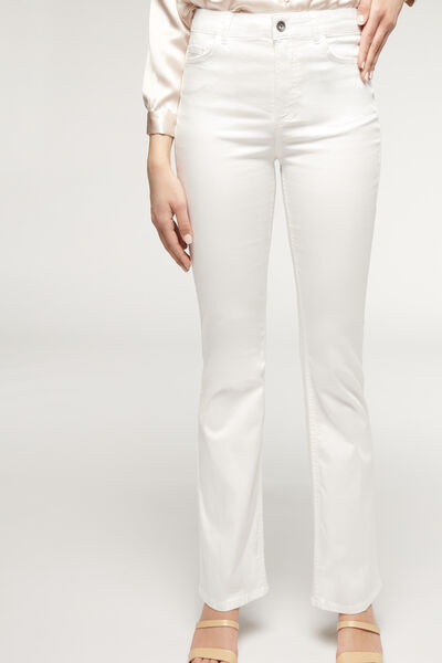 Calzedonia Jeans a Zampa Light Denim Eco Donna Bianco S