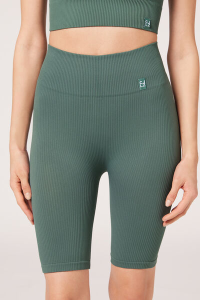 Calzedonia Ciclista Sportivi Senza Cuciture Donna Verde M/L