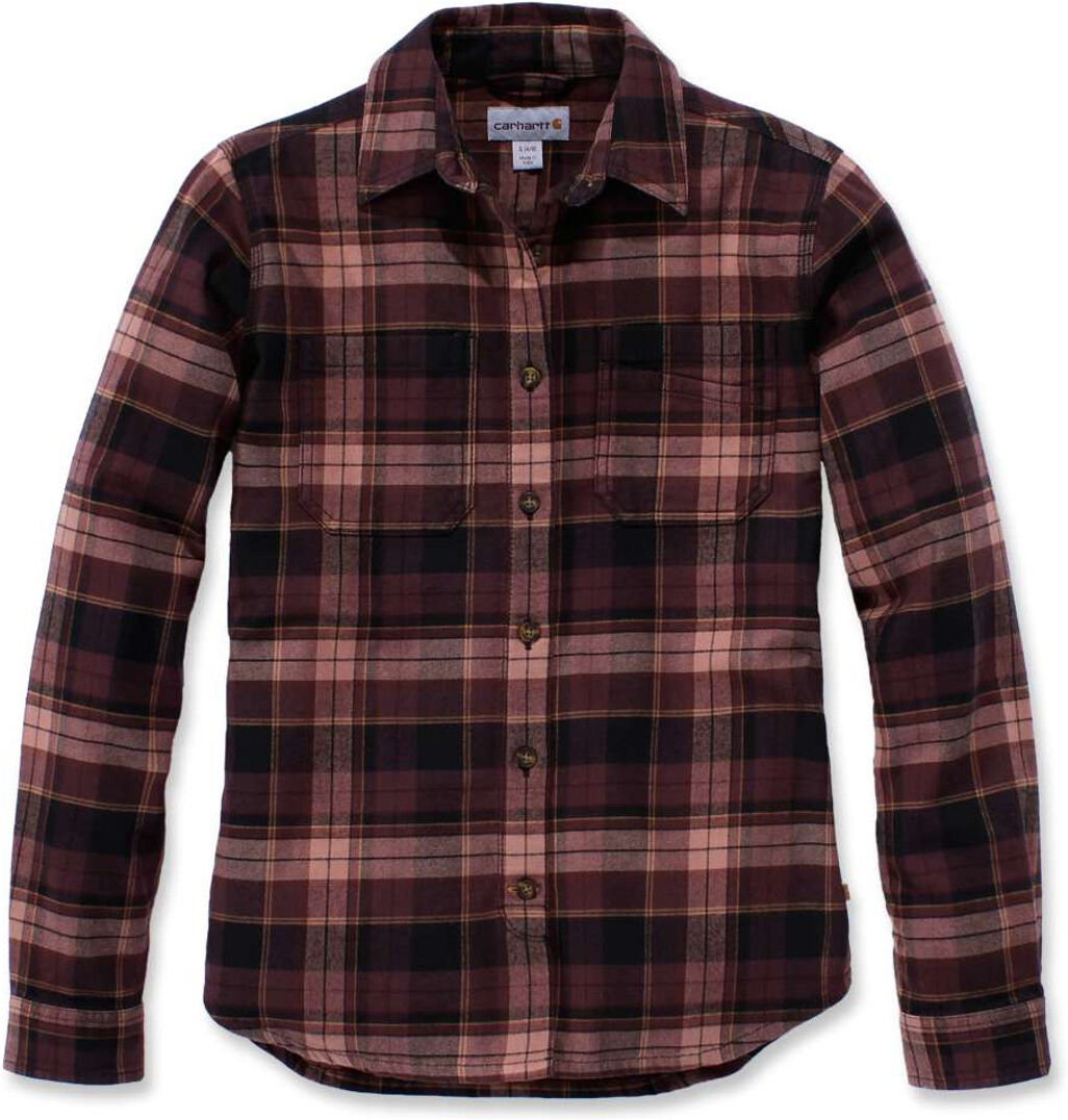 Carhartt Hamilton Ladies Flannel Camicia Nero Rosso XS