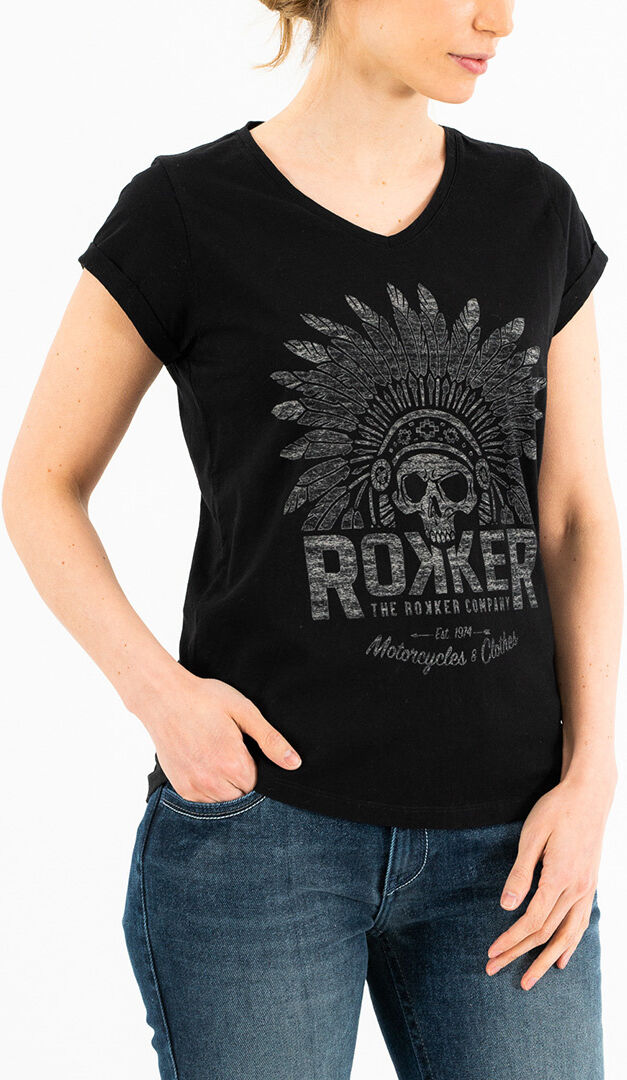 Rokker Indian Bonnet T-shirt da donna Nero M