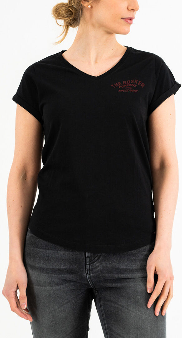 Rokker Nevada T-shirt da donna Nero XS