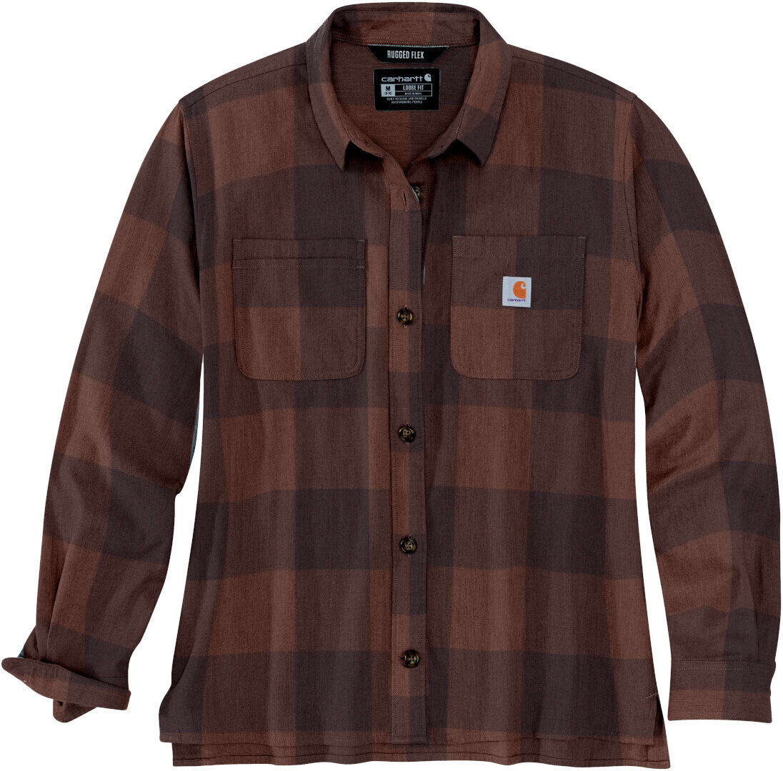 Carhartt Midweight Flannel Camicia Da Donna Marrone M