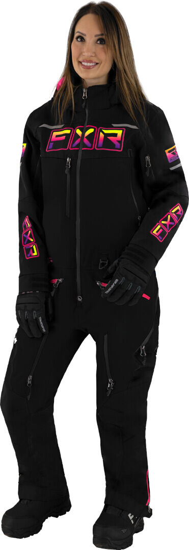 FXR Maverick Lite Ladies One Piece Snowmobile Suit Nero Rosa 8