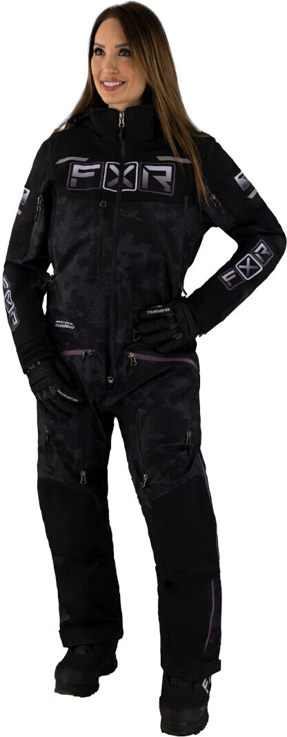 FXR Maverick F.A.S.T. Insulated Ladies One Piece Snowmobile Suit Nero Grigio 12