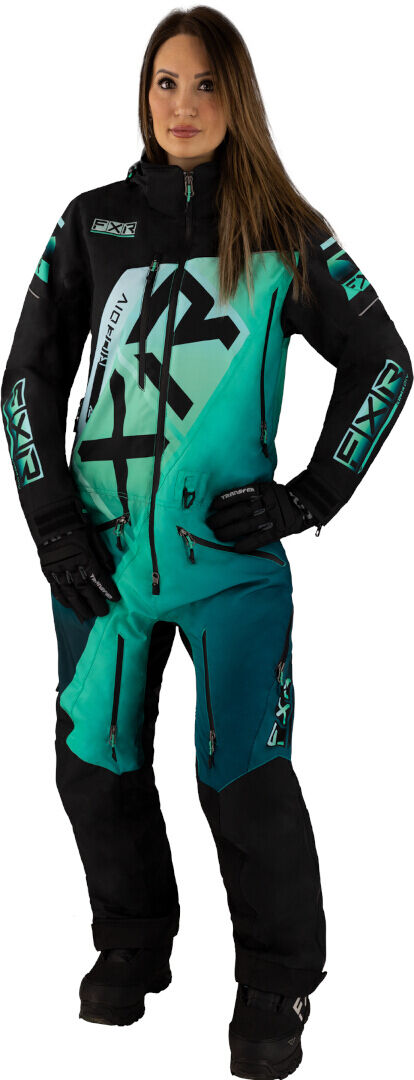 FXR CX F.A.S.T. Insulated 2023 Ladies One Piece Snowmobile Suit Verde 4