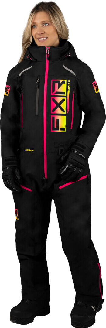 FXR Recruit Lite 2023 Ladies One Piece Snowmobile Suit Nero Rosa 12