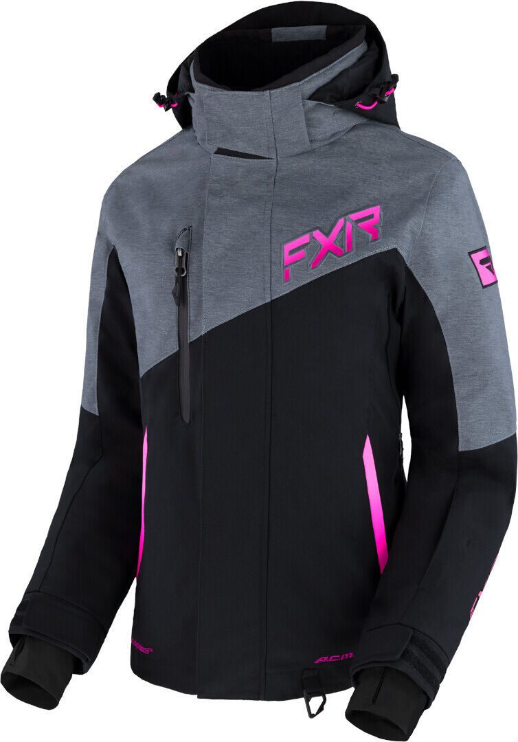 FXR Edge 2-in-1 Giacca da motoslitta da donna Nero Grigio Rosa 40