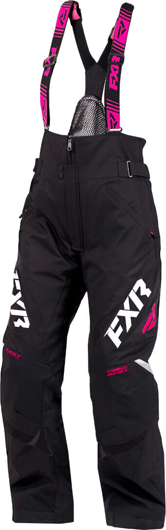 FXR Adrenaline 2023 Pantaloni con bretelle da donna in motoslitta Nero Rosa S 30