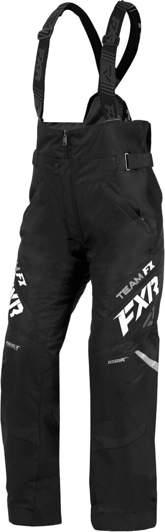 FXR Team FX Pantaloni con bretelle da donna in motoslitta Nero Bianco S 30