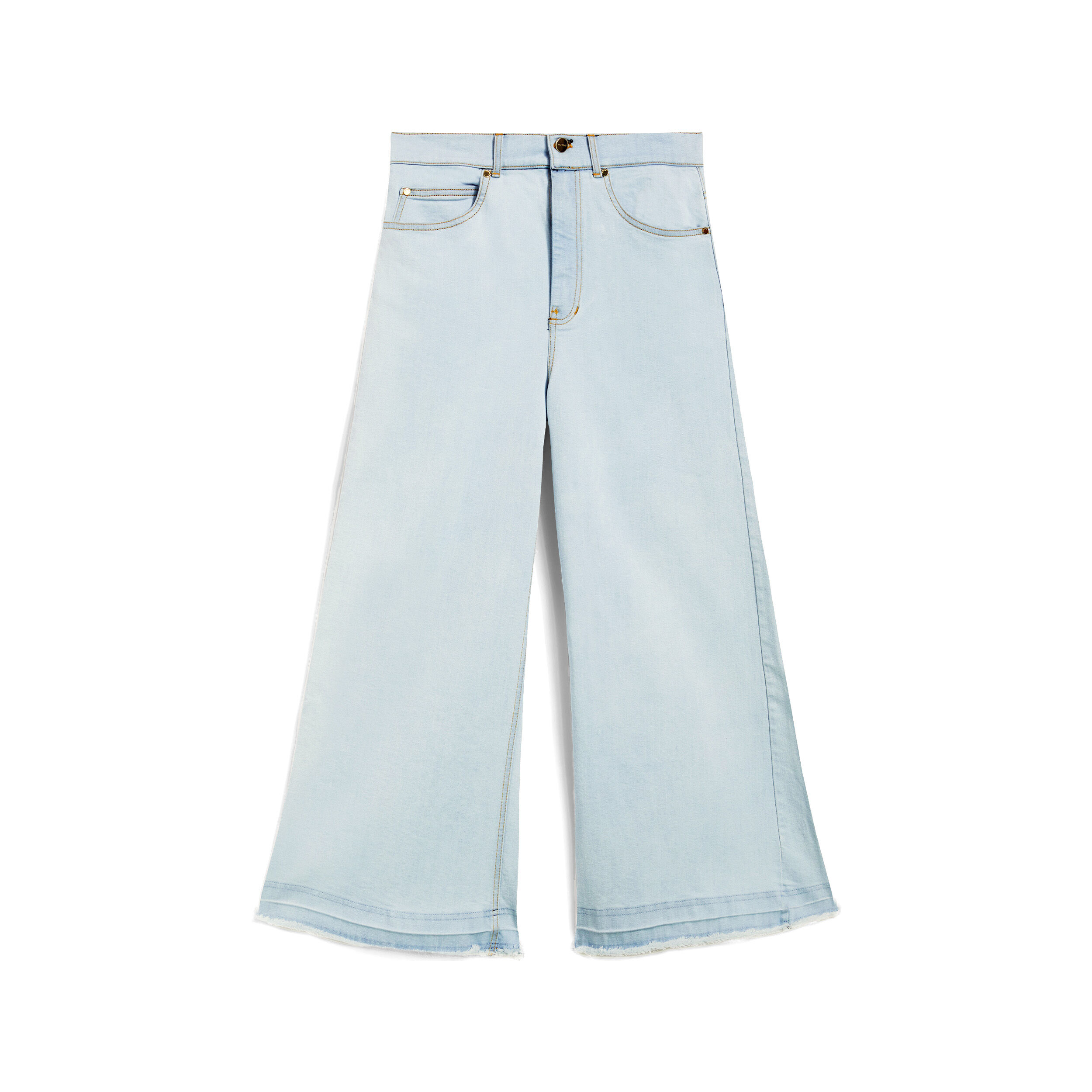 Freddy Jeans culotte lunghezza cropped fondo taglio a vivo Denim Bleach Yellow S. Donna Small