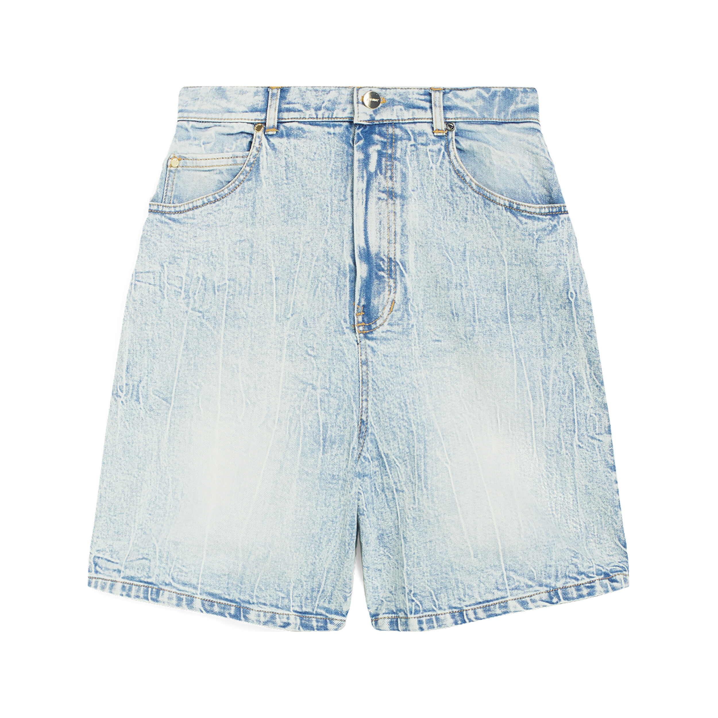 Freddy Shorts mom fit vita alta in denim con risvolto sul fondo Denim Bleach Yellow S. Donna Extra Small