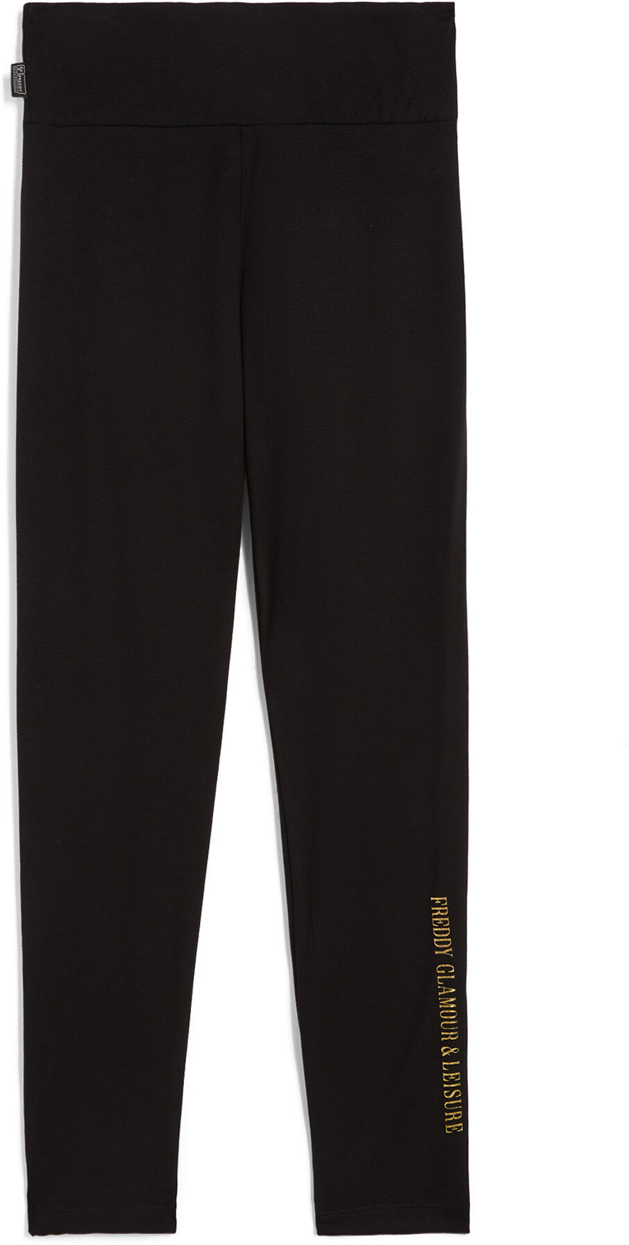 Freddy Leggings in felpa di viscosa con stampa oro sul fondo Nero Donna Large