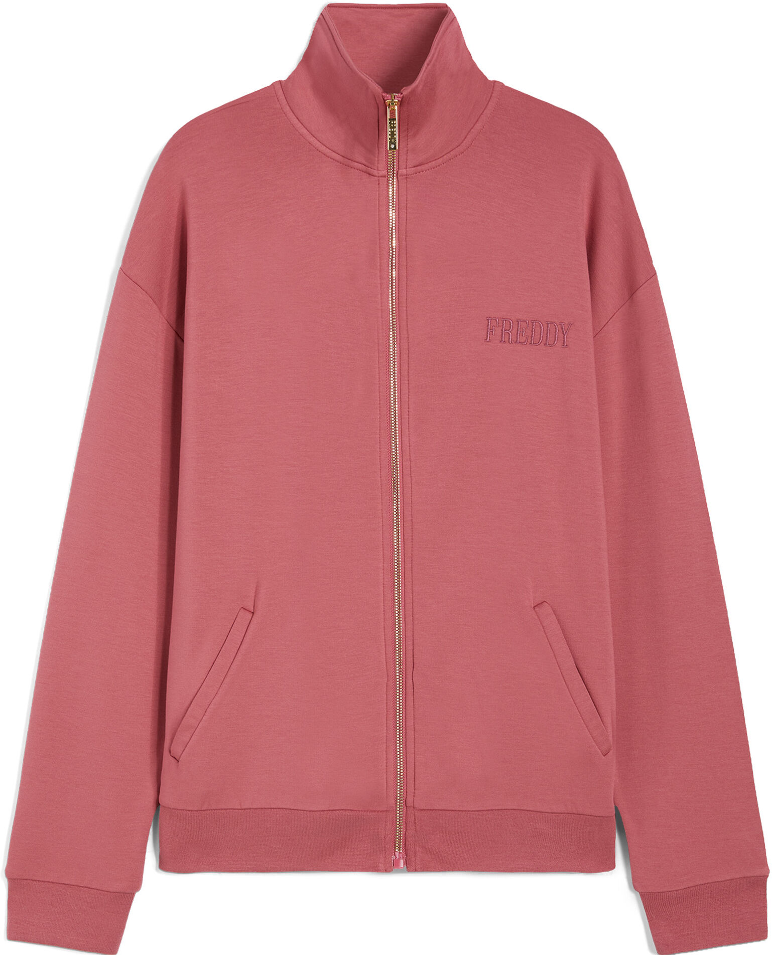 Freddy Felpa comfort in viscosa con spalle scese e chiusura zip Mauvewood Donna Extra Large