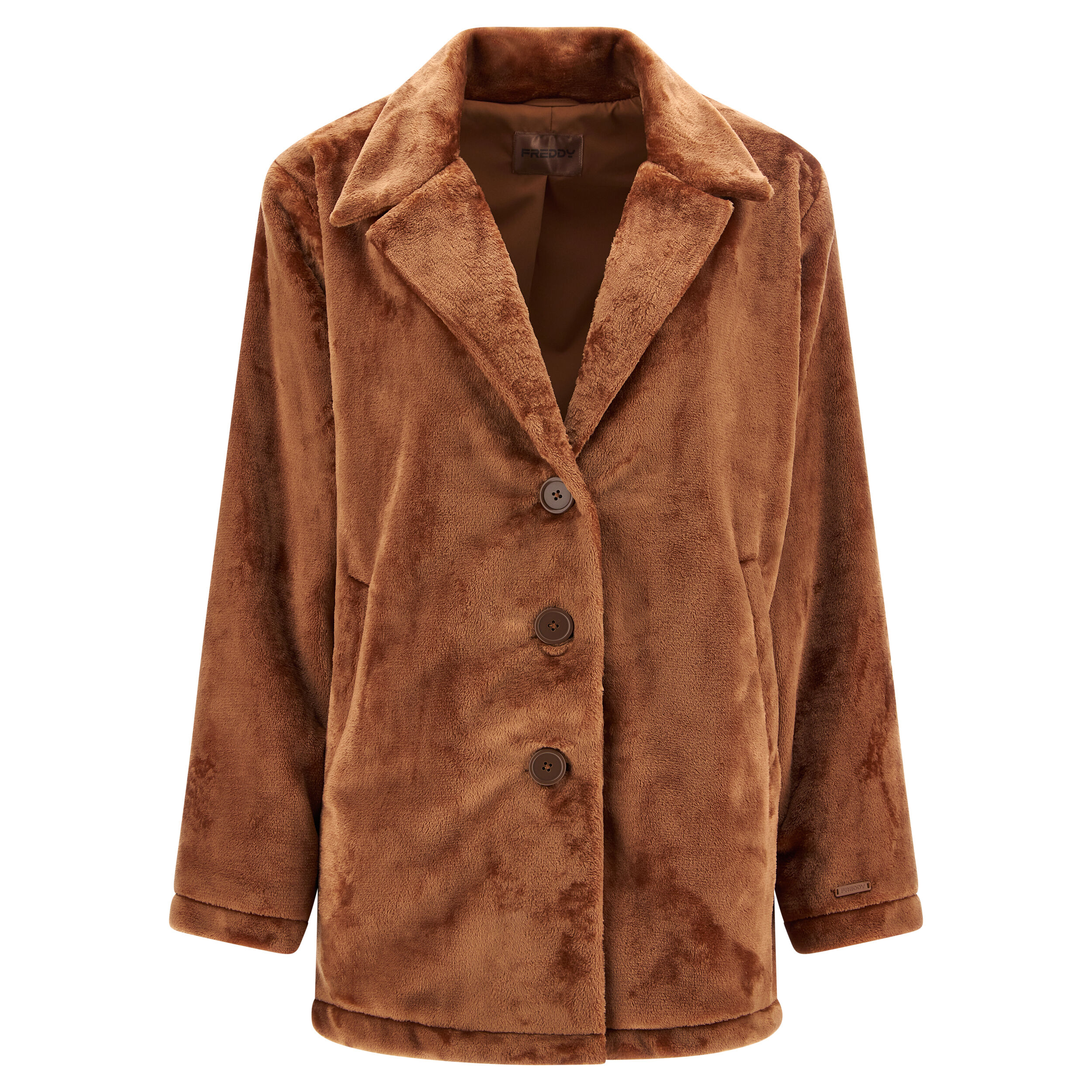 Freddy Cappotto teddy coat oversize in pelliccia teddy Thrush Donna Extra Large
